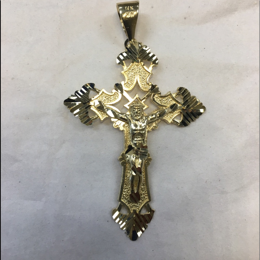 NEW Gold Cross 14K pendant